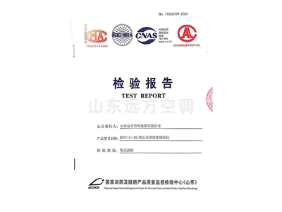 離心式消防排煙風(fēng)機檢驗報告